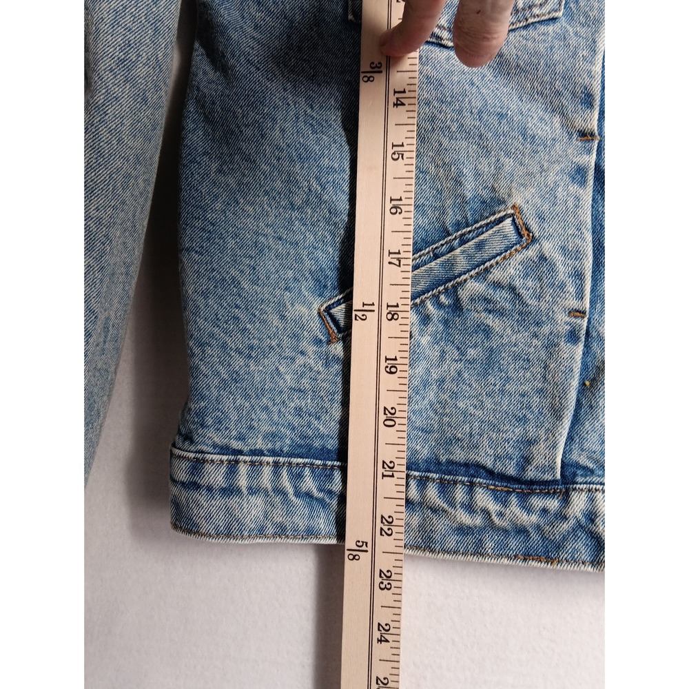 Rachel  Zoe Women's  Denim Jacket Button up  Light Wash Retro Motocycle Medium‎ - Picture 6 of 12